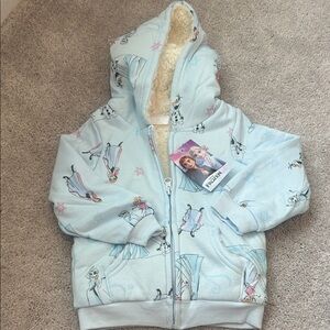 Frozen Themed Light Blue fleece lined Hoodie- 2T NWT